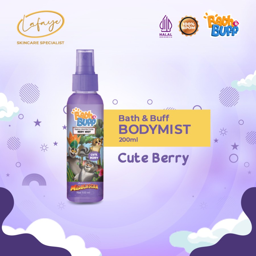 Bath & Buff Shampoo Conditioner Body Wash Body Mist Anak Anak Cute Berry – Body Mist 100ml