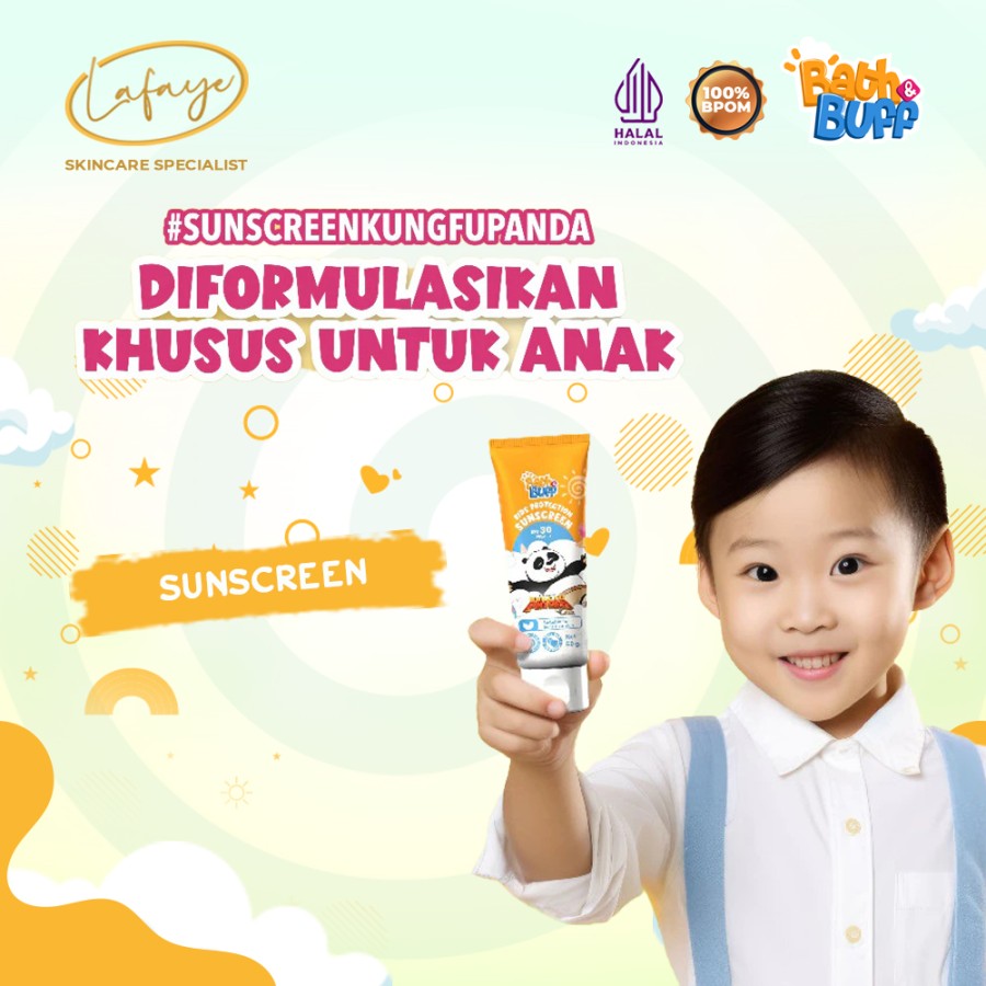 Bath & Buff Sunscreen Kids Protection SPF 30 PA+++ 50gr – Tabir Surya Anak