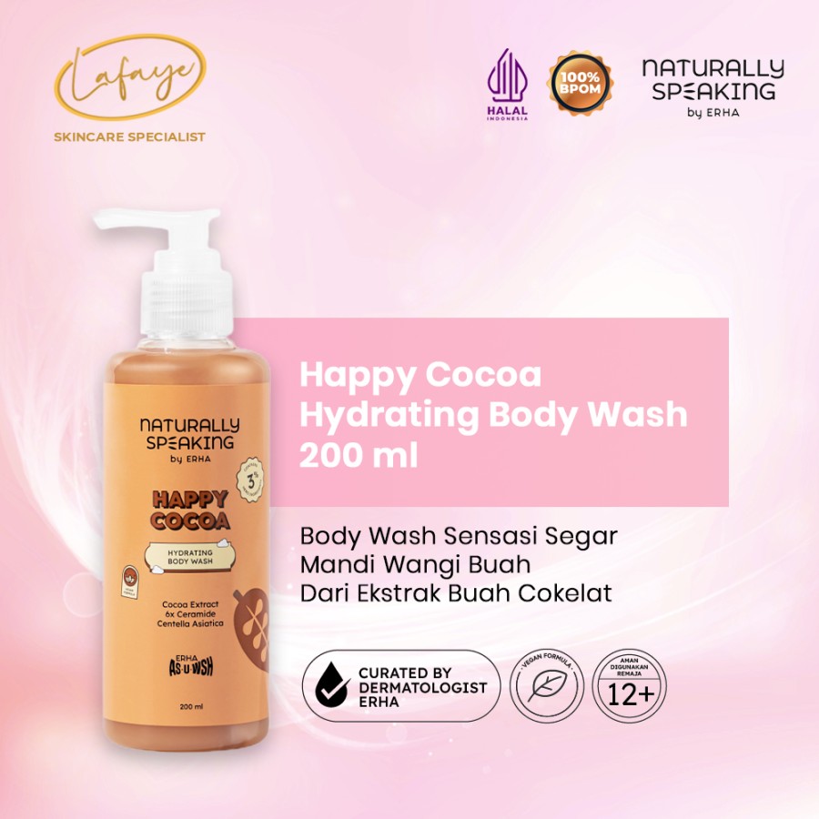 Sabun Mandi Tubuh Body Wash 6x Ceramide Happy Cocoa Hydrating 200ml