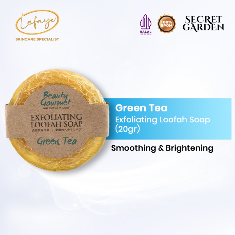 Secret Garden Exfoliating Loofah Soap 100gr | Sabun Mandi Eksfoliasi Tubuh Mengangkat Sel Kulit Mati – GREENTEA -LOOFAHSOAP